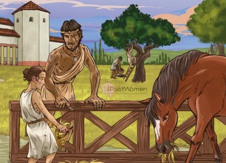 Niña esclava en villa rustica. Ilustracion_Ivan García.jpg